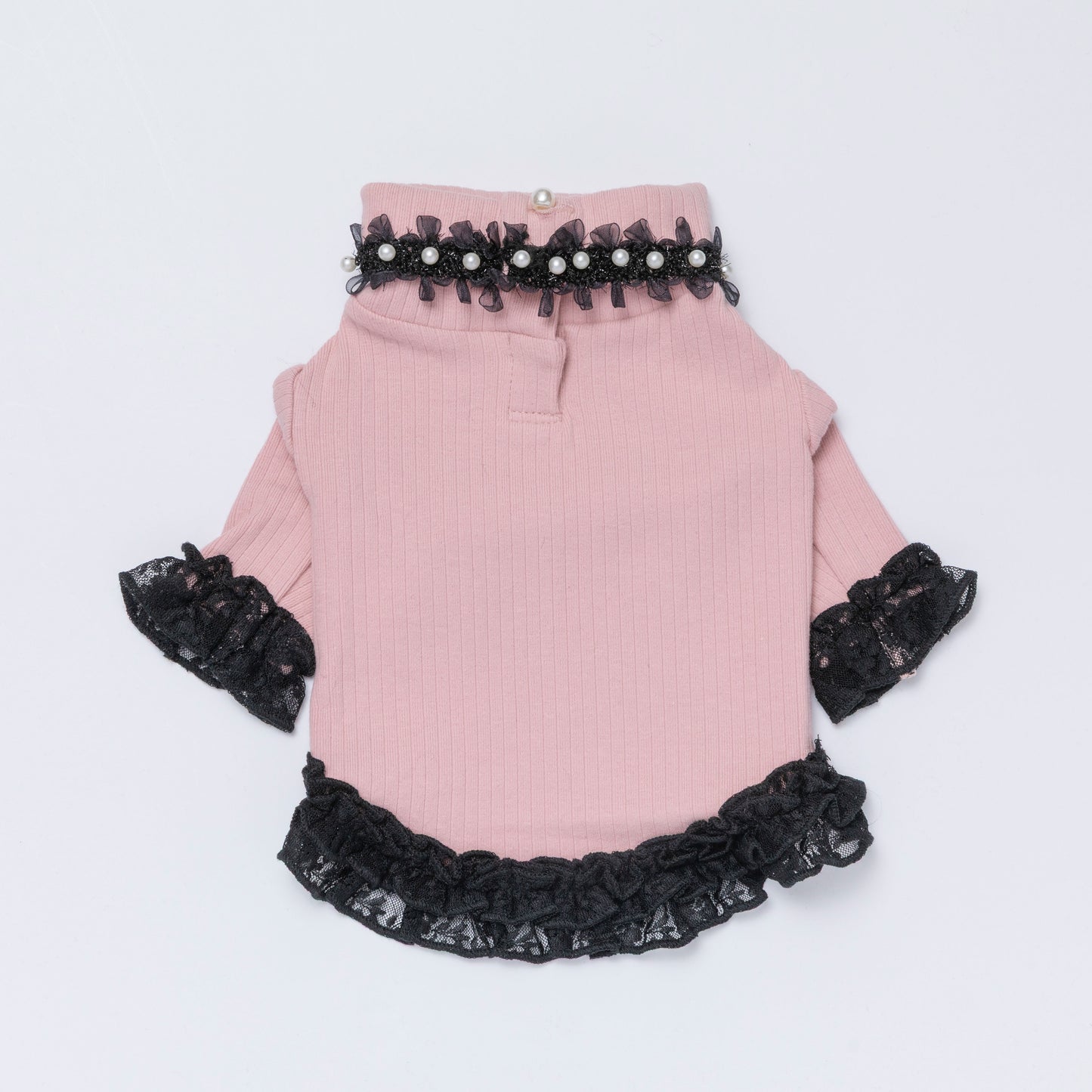 Ribbed turtle knit【Pink × Black】