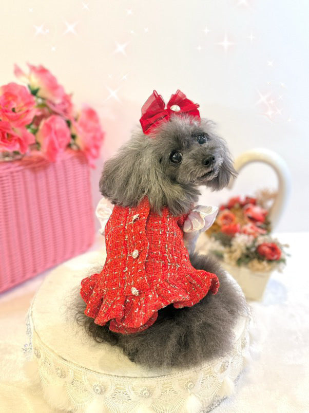 Tweed dress【Red】