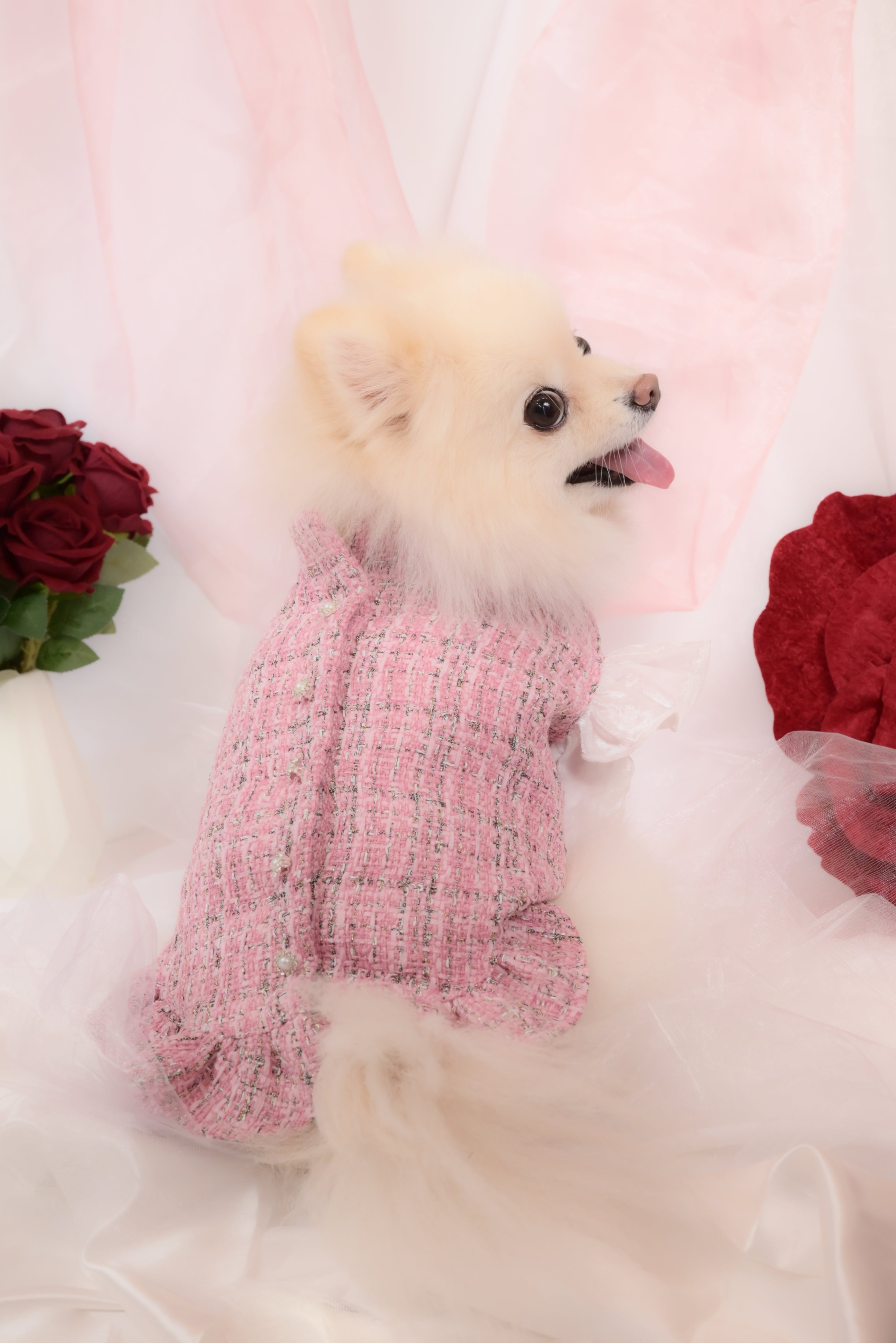 Tweed dress【Pink】 – LoVenush